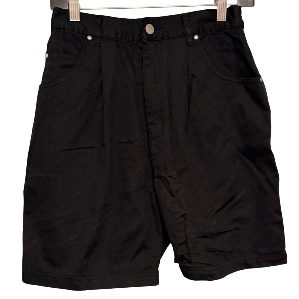 Vintage AMI Cotton Twill Shorts 6 Black High Waist Gorpcore Utility Minimalist
